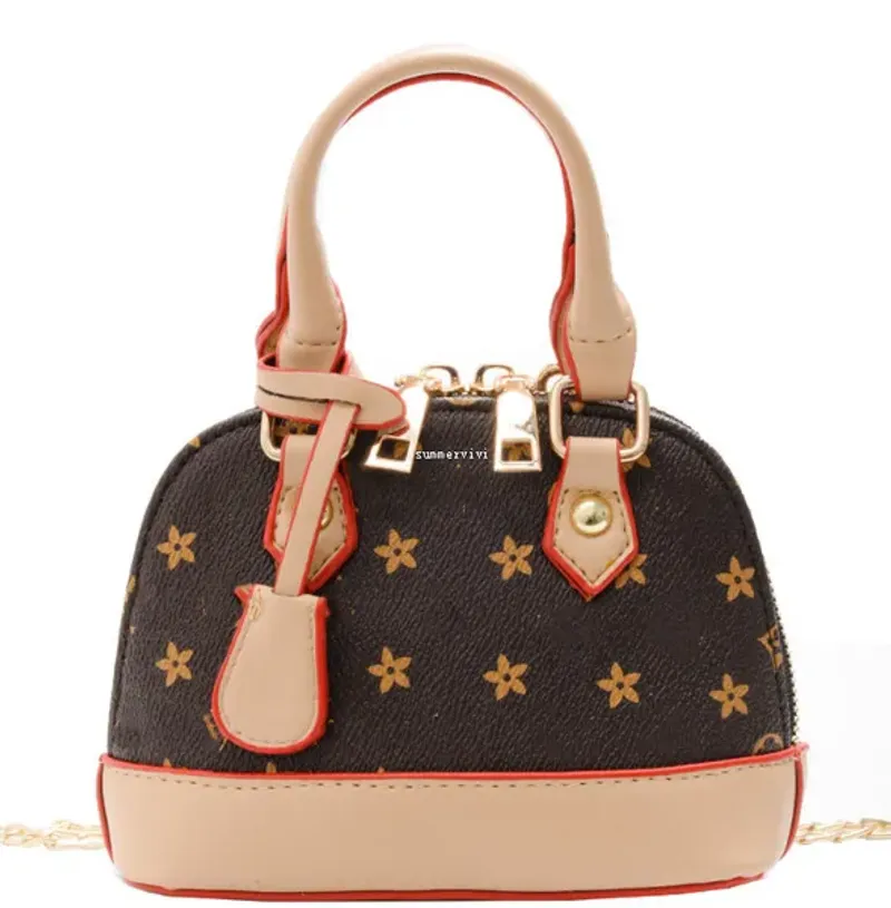 Backpacks Fashion children shell handbag kids printed PU leather chain bag girls single shoulder bags designer women_voghion.com