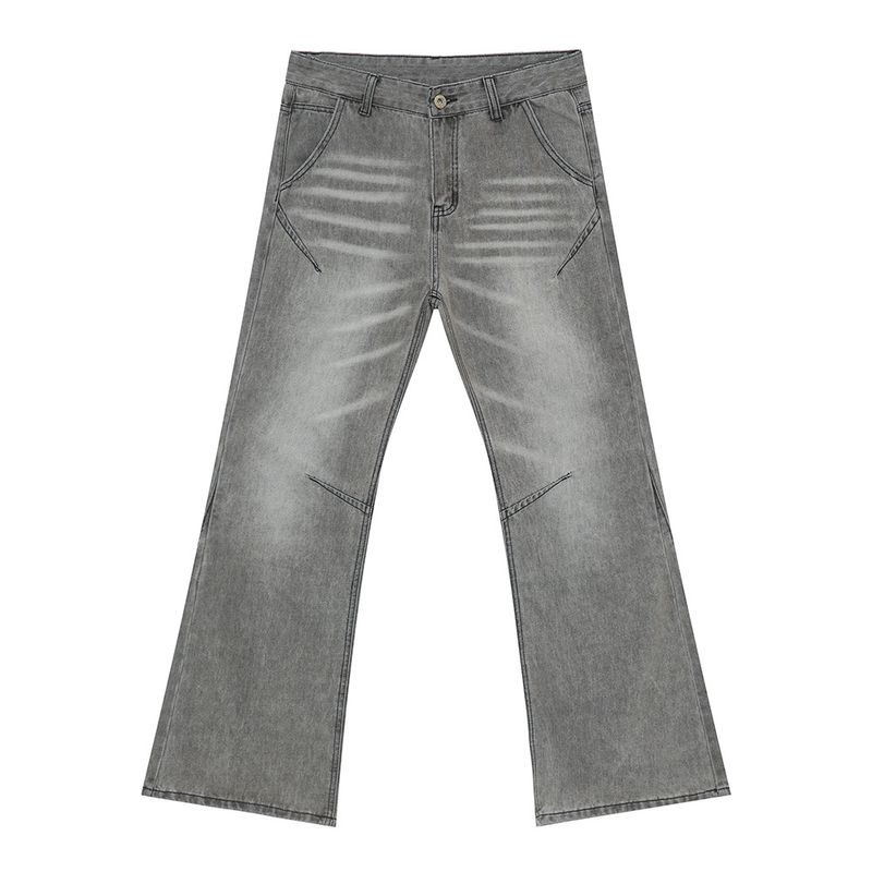 Roupas Masculinas | Novas Chegadas Verão 2024 Vibe Estilo High Street Lavado Jeans Cinza Tendência_voghion.com