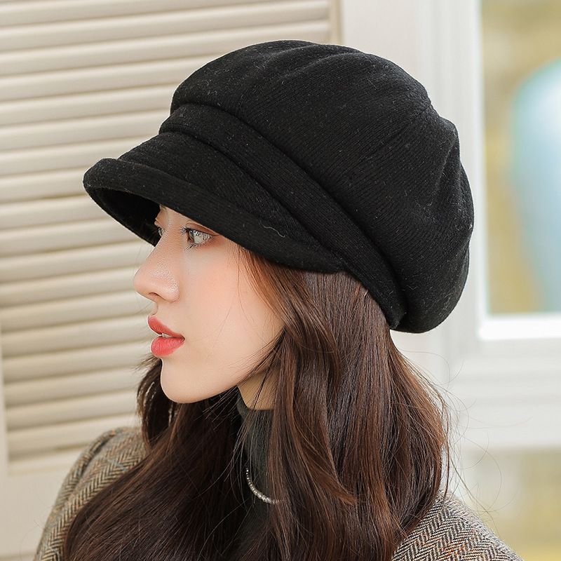 Hot Sale Ladies Wool Blend Baker Boy Newsboy Cabbie Cap Visor Beret Peaked Winter Hat_voghion.com