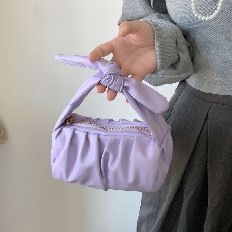 Cloud for Women 2024 Early Autumn Purple Knot Handheld Wrinkled Chain Strap Cross Shoulder Ba, Unique Desin Women's_voghion.com