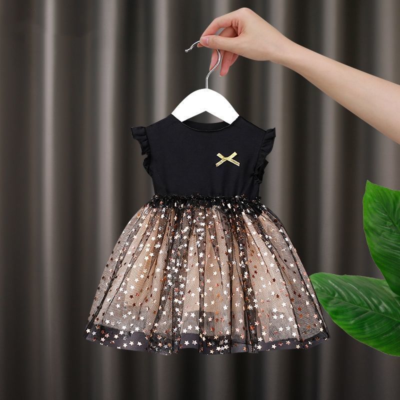 Vestido de verano para niña, versión coreana para niños, vestido esponjoso para niña, niña elegante, hermosa princesa de malla_voghion.com