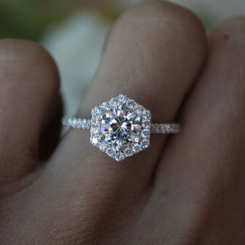 Künstlicher Moissanit-Schmuck, platiniert, Vorschlag, Hochzeitspaarringe, Verlobungsdiamantring für Frauen_voghion.com