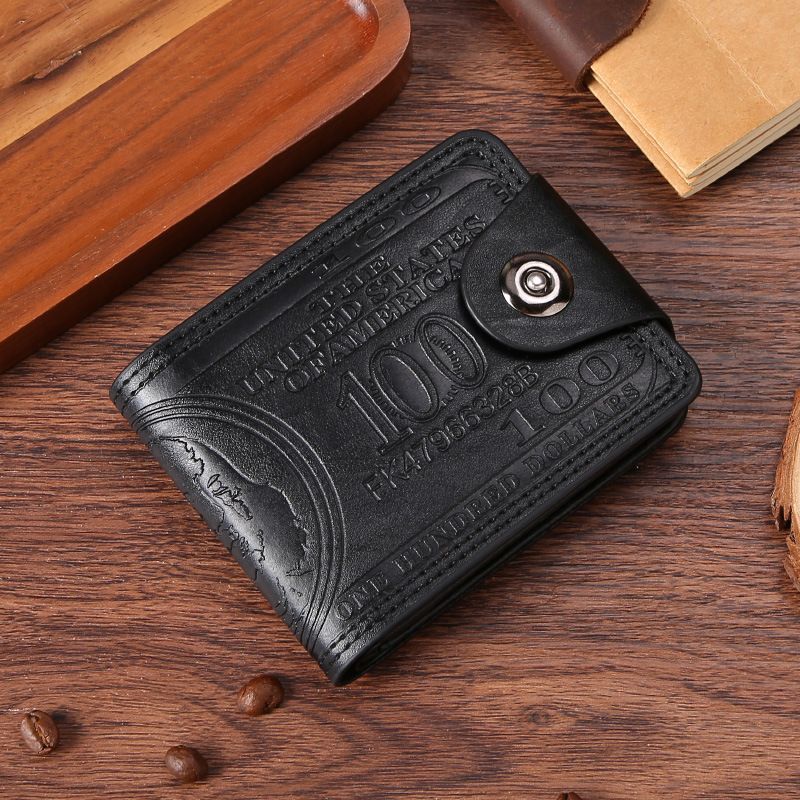 Portefeuille pour homme, court, beau, pince à billets, portefeuille pour homme, boucle à deux volets, fentes pour cartes multiples_voghion.com