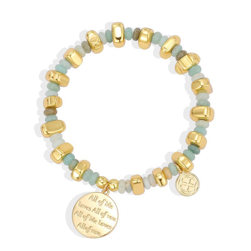 Armbänder & Armreifen Einfache Gravur zum Ausdruck der Liebe Armband Mode Hochwertige Chalcedonperlen_voghion.com