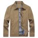 Giacca da uomo casual sottile, in puro cotone, per uomo, di mezza età, con colletto autunnale e invernale_voghion.com