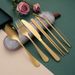 Ouschterdag Besteck aus Edelstol, portabelt, kreativt westlecht Besteck, Messer, Gabel, Läffel a Stréi, Kombinatioun aus Kaddo_voghion.com