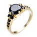 E-Inlaid Zircon Four-Prong Round Ring Simple Personality High-End Feel_voghion.com