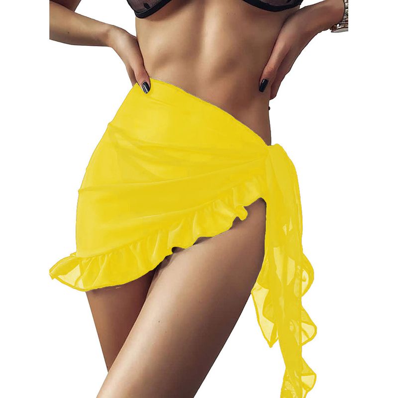 Women's Clothing Women's Outdoor Sun Protection Beach Skirt Ruffled Chiffon Skirt 6 Colors One Size Spot_voghion.com