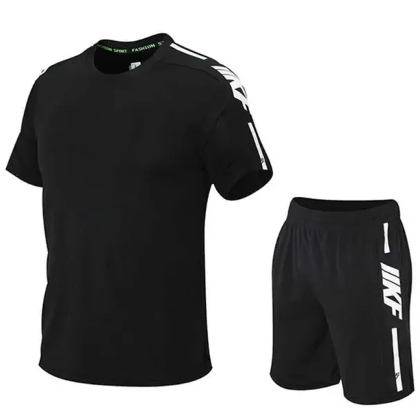 Herren Trainingsanzüge Sommer Herren T-Shirt und Shorts Sport Zweiteiliges Lauffiess Kurzarmset Bequem Atmungsaktiv_voghion.com