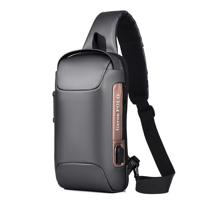 Bolsa esportiva masculina VIE à prova d'água, antifurto, senha, pulseira de carregamento USB_voghion.com