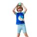 Kids' UPF 50+ Swimwear Set - Boys' Quick-Dry Rash Guard & Swim Trunks With Fish Print (Ages 3-15, Sizes 100-150)_voghion.com