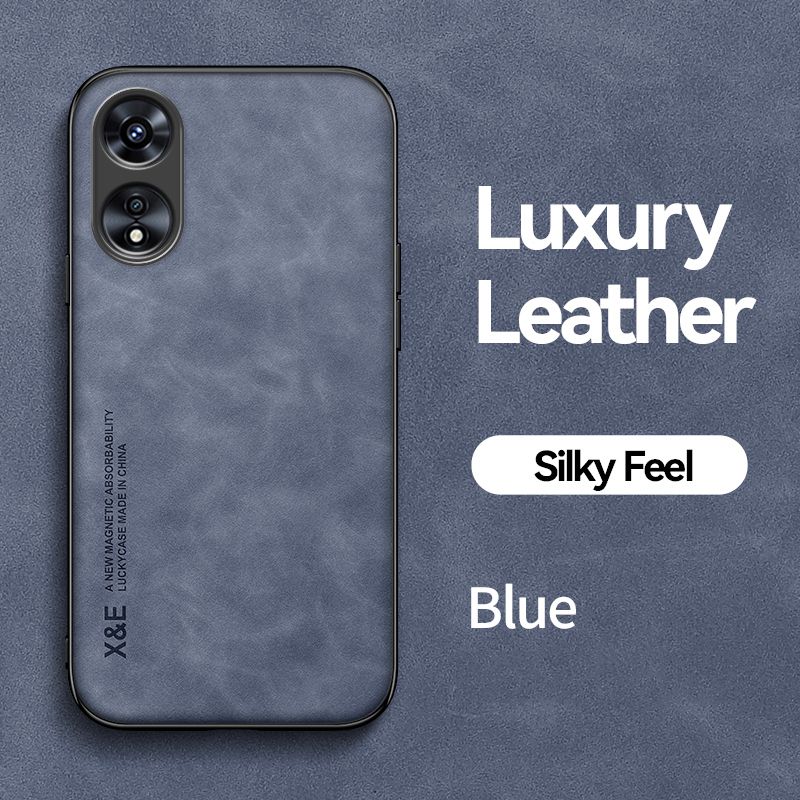 KEYSION Luxury Leather Case for OPPO A17 A17K A57 A77 A57S A77S 4G Silicone Shockproof Phone Back Cover for OPPO Reno8 T 4G 5G_voghion.com