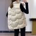Gesteppte Weste für Damen – Leichter, wattierter Mantel mit V-Ausschnitt, Reißverschluss vorne und Polyester-Außenmaterial für Herbst-Winter-Mode_voghion.com