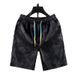 Chinese Style Tang Style Ice Silk Shorts For Men's Oversized Casual Dragon Patterned Cropped Pants, Summer Trend Home Pants_voghion.com