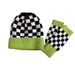 Bonnet tricoté en damier, automne et hiver, écriture féminine, chapeau en laine vert petite herbe, grosse tête, demi-doigt, niche_voghion.com