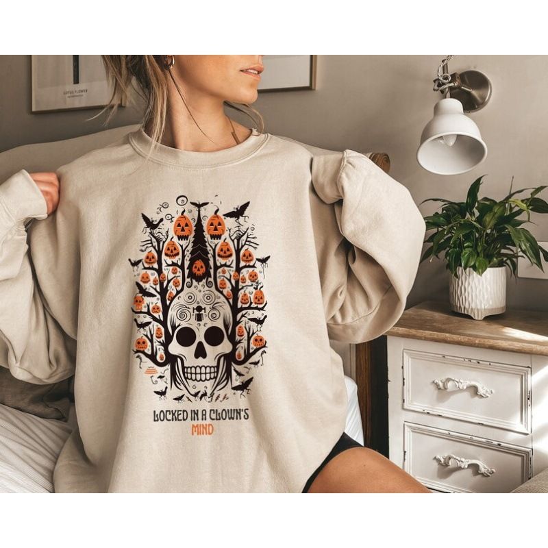 Damenbekleidung Fabrik Direktverkauf Sweatshirt Damen neue Party Totenkopf lose lässig Rundhals Sweatshirt_voghion.com