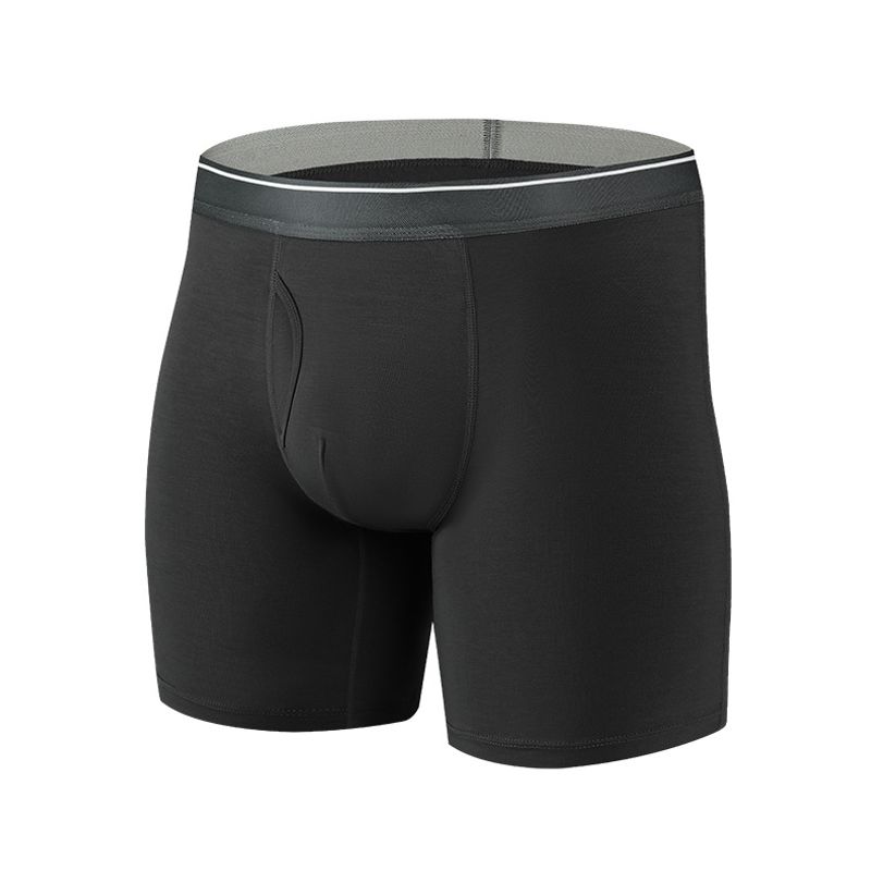 NOKO Bamboo Fiber US Size Men's Large Size Underwear Lengthened Trouser Legs Morandi Color Breathable Stretch Men's Underwear_voghion.com