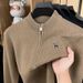 Men’s Fleece-Lined Wool Sweater – Thickened Thermal Knit With Zipper, Oversized Fit For Winter Comfort_voghion.com