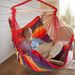 Hammock Hanging Chair Canvas Porch Patio Swing Seat Portable Camping Rope Seat_voghion.com