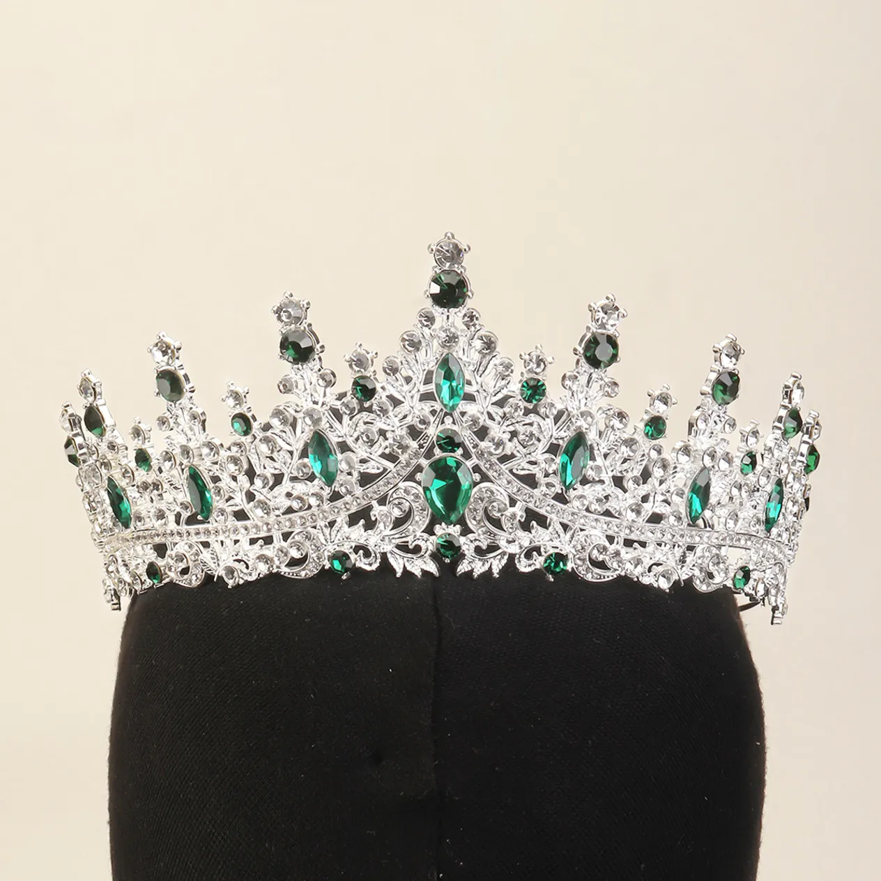 Nowy naszyjnik kolczyki luksusowy, wszechstronny zestaw biżuterii na bankiet weselny ze stopu wody i diamentowej korony ślubnej_voghion.com