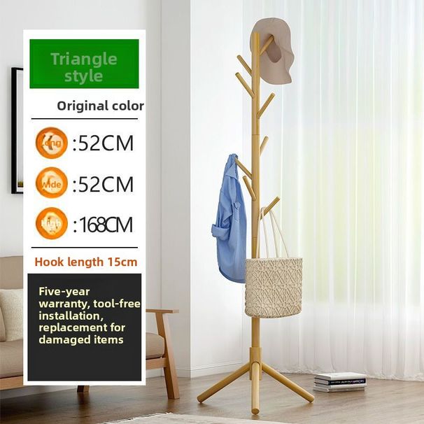 Solid Wood Coat Floor-standing Bag Simple Bedroom Storage Household Small Clothes Rack_voghion.com