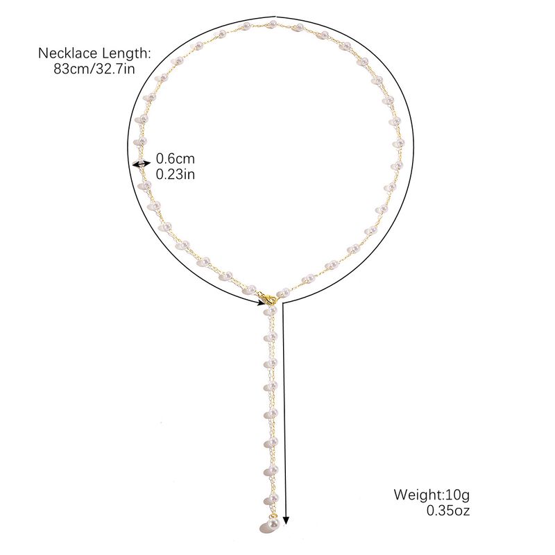 selecty long simple tassel y shaped necklace high end temperament versatile y shaped crystal necklace_voghion.com