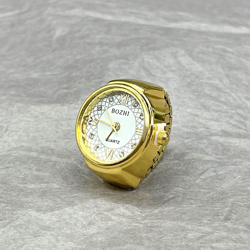 Orologio ad anello avanzato semplice versatile in lega d'oro e argento con conchiglia versatile orologio da dito coppia produttori vendita calda_voghion.com