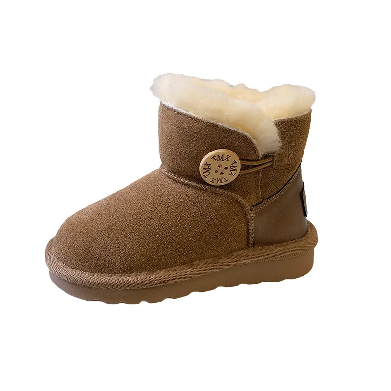Classmate Winter Children's Snow Boots Fleece Thickened Girls' Fluffy Boots Boys' Cotton Shoes Short Boots Baby Boots_voghion.com
