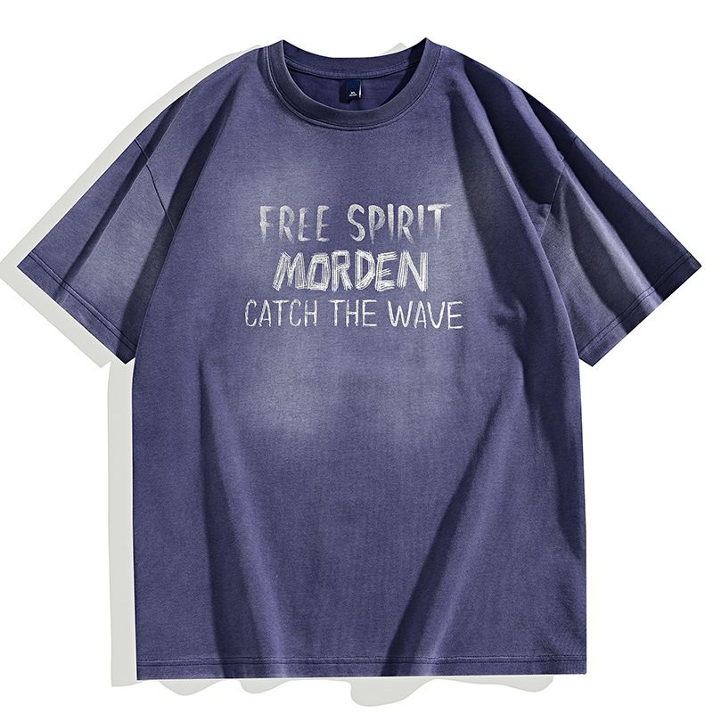 Men's Summer New Pure Cotton Retro Casual T-shirt_voghion.com