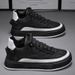 Herren Leder Sportschuhe Casual Sneakers Canvas Strapazierfähige Schuhe_voghion.com