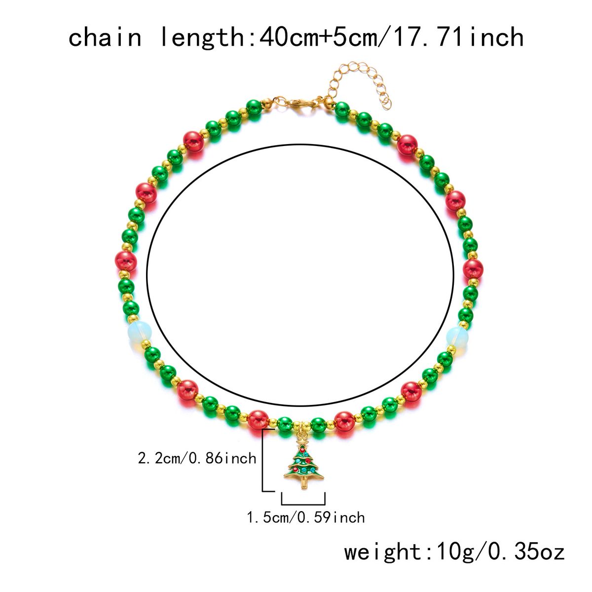 Nuova collana con ciondolo a forma di bastone di Babbo Natale creativo e versatile con perline natalizie_voghion.com