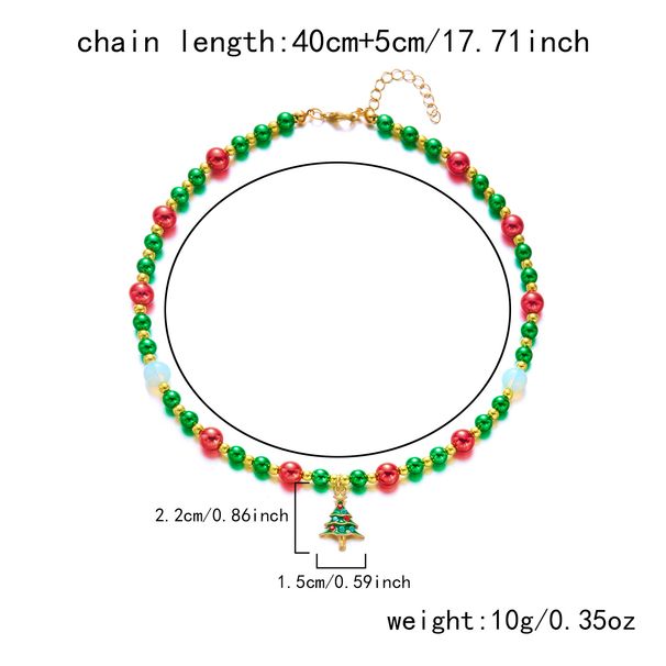 Nuova collana con ciondolo a forma di bastone di Babbo Natale creativo e versatile con perline natalizie_voghion.com