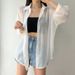 Women's Clothing Ice Silk Sun Protection Shirt Women's Thin Cardigan Design Niche Drape Blouse Shirt Jacket Top_voghion.com
