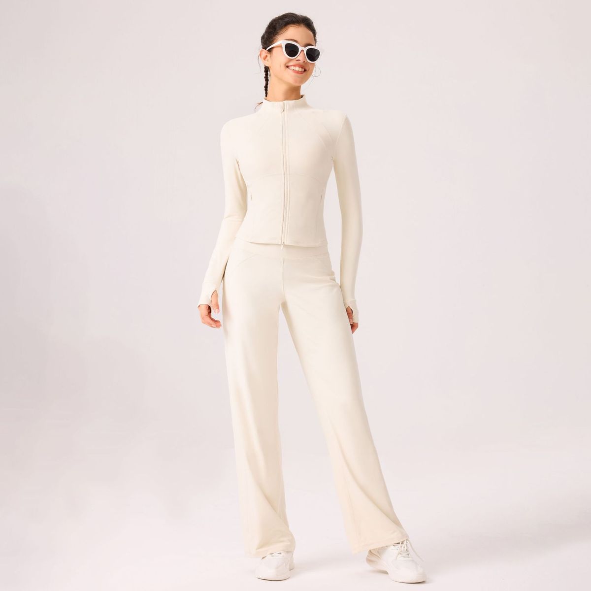 Autumn Winter Barely-there Skin-friendly High-waisted Straight-leg Loose Slimming Wide-leg Pants Versatile Breathable_voghion.com