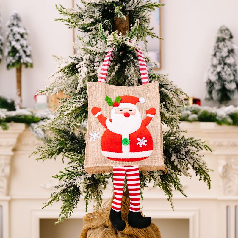 Home & Garden New Christmas Decorations Cartoon Printing Hanging Striped Leg Tote Bag Holiday Children Gift Bag_voghion.com