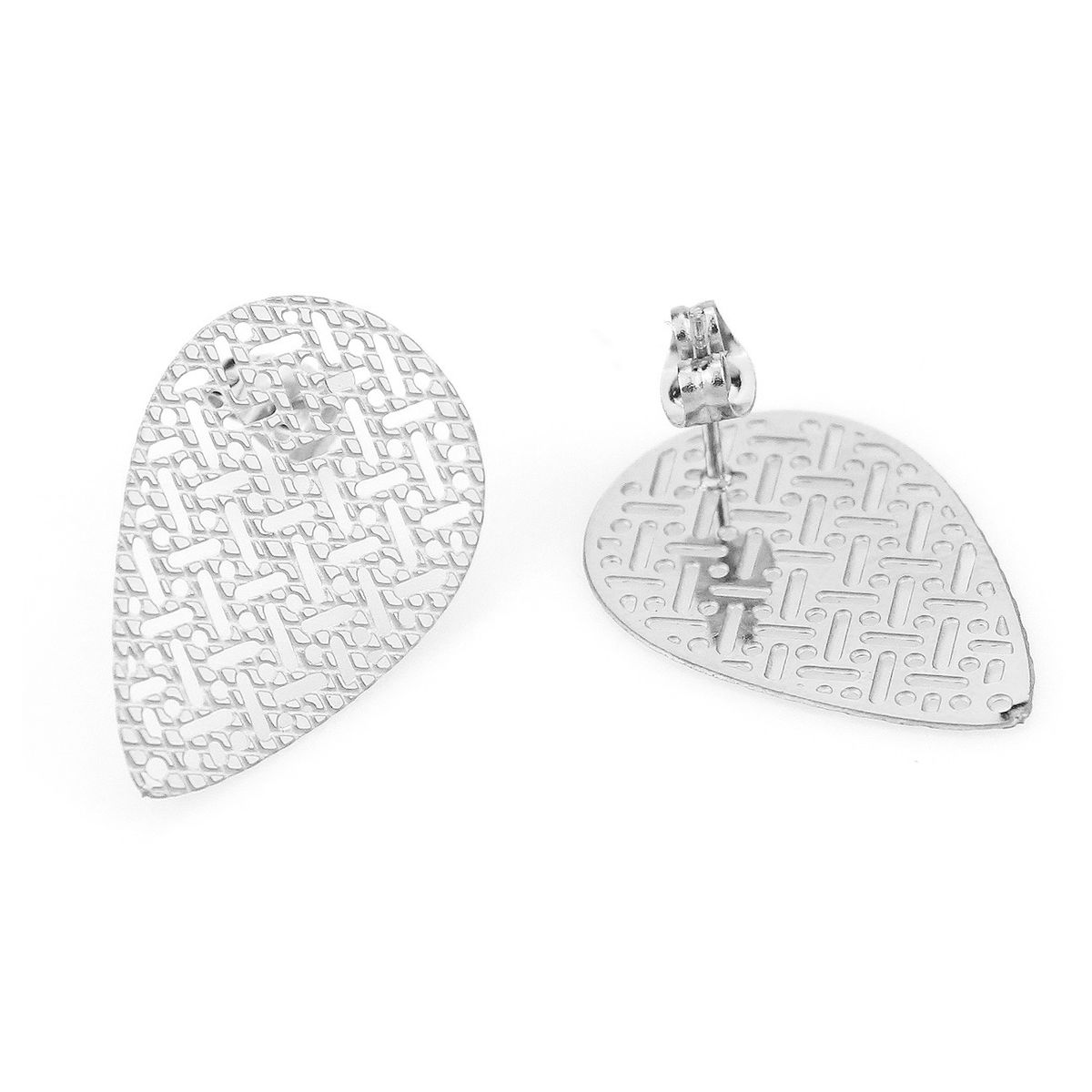 Beliebte leere Unterstützung 304 Edelstahl Wassertropfen Hohlgürtel Hängenadel Ohrschmuck Zubehör DIY Handarbeit_voghion.com