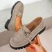 Neue Loafer für Frühling und Herbst 2025, große Größen, lässiger Stil mit Kette, dicke Sohle, Export-Retro-Damenlederschuhe_voghion.com