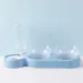 Triple Cat Bowls Pet Feeder, 2-in-1 Double Bowls With Automatic Drinking Bottle, Tilted And Rotatable Design For Cats And Dogs_voghion.com