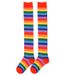 2025d Red Colorful Rainbow Striped Over-the-Knee Socks Extra Long Style_voghion.com