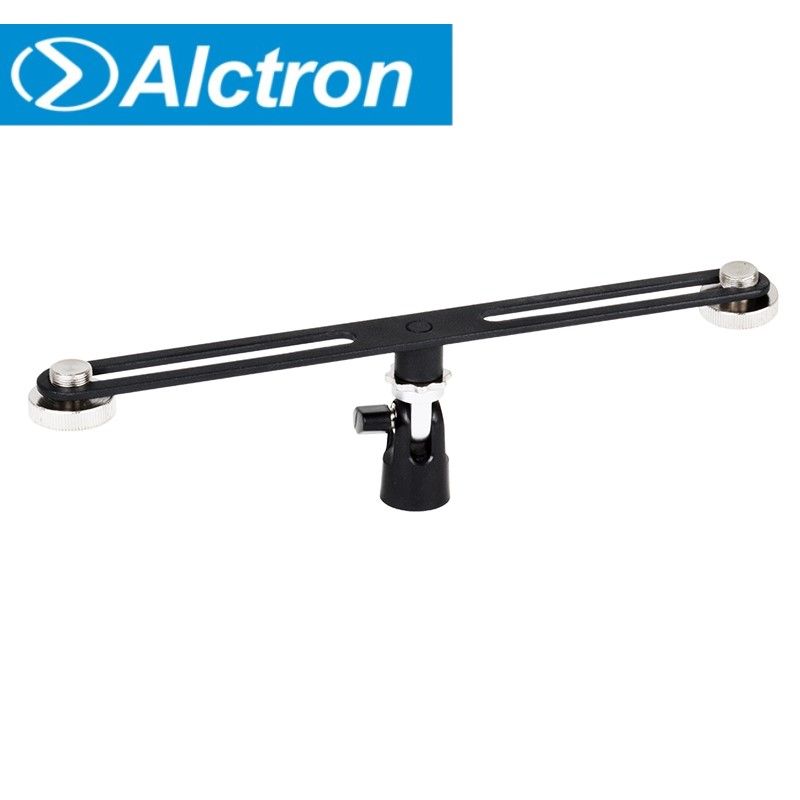 Alctron MAS020 Podwójny statyw mikrofonowy do nagrywania stereo Podwójny statyw mikrofonowy do transmisji strumieniowej na żywo_voghion.com