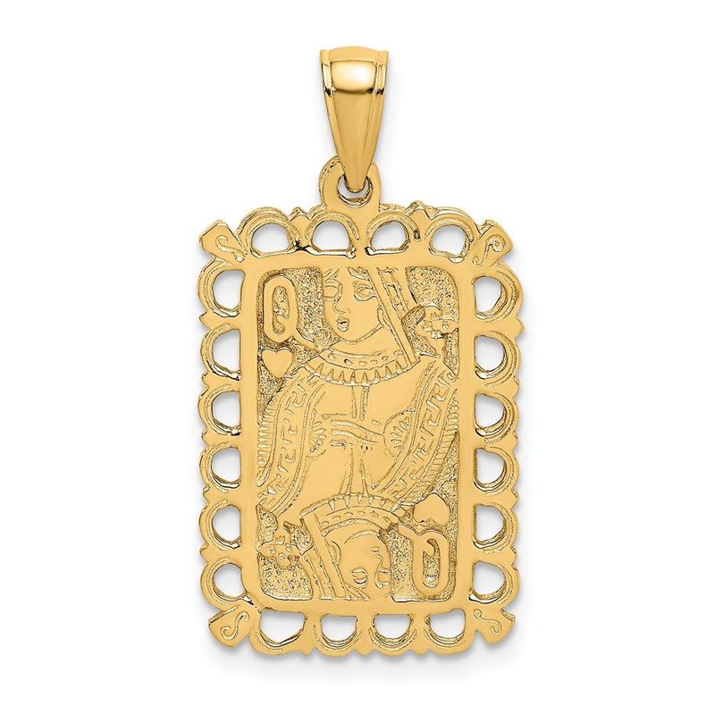 14K Queen Playing Card Charm_voghion.com