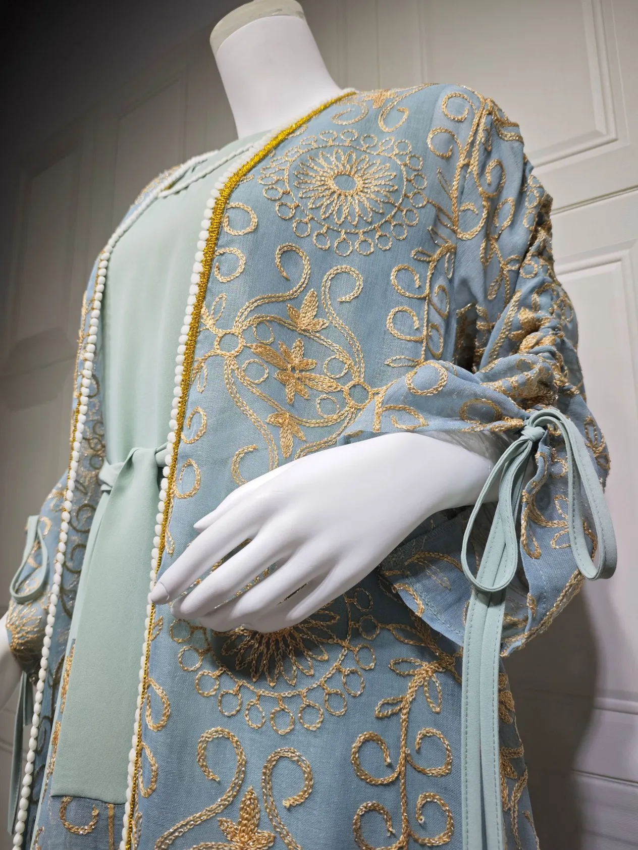 Women's Clothing Jalabiya Muslim Dress Middle East Women's Robe Two Piece Suit Saudi Arabia Dubai_voghion.com