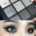 Cool Drag Sister Black Swan Neun Farbige Lidschattenplatte Perlglanz Feiner Glanz Dark Metal Punk Makeup Grau Schwarz_voghion.com