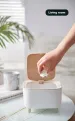 Mini Desktop Bin Small Trash Can Tube With Cover Bedroom Trash Can Garbage Can Clean Workspace Storage Box Home Desk_voghion.com