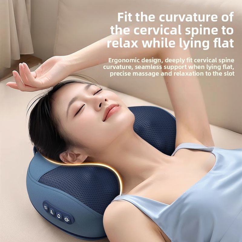 AUX Shoulder And Neck Massager Fully Automatic Home Pillow Cushion Waist Back Full Body Kneading Heat Therapy_voghion.com