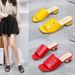 Sommermode Slope für Damen Minimalistische Sandalen mit quadratischem Kopf und dickem Absatz_voghion.com