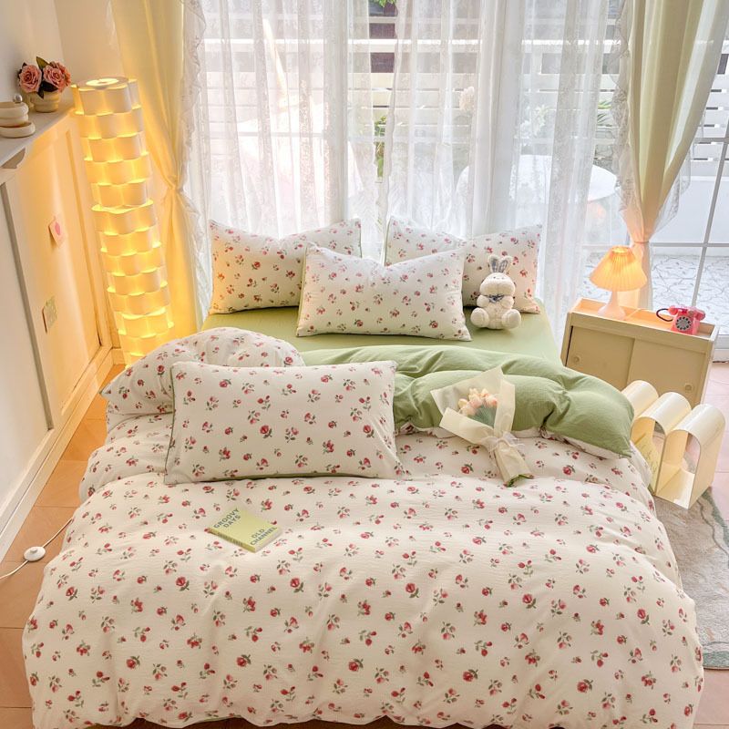 A-Klasse superzacht Bubble Cloud-katoenen laken Four Ins Cartoon slaapzaaldekbedset van drie beddengoed 4_voghion.com