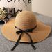 Holiday Hat Seaside large brim straw hat, summer beach hat small fresh foldable sun hat sun hat_voghion.com