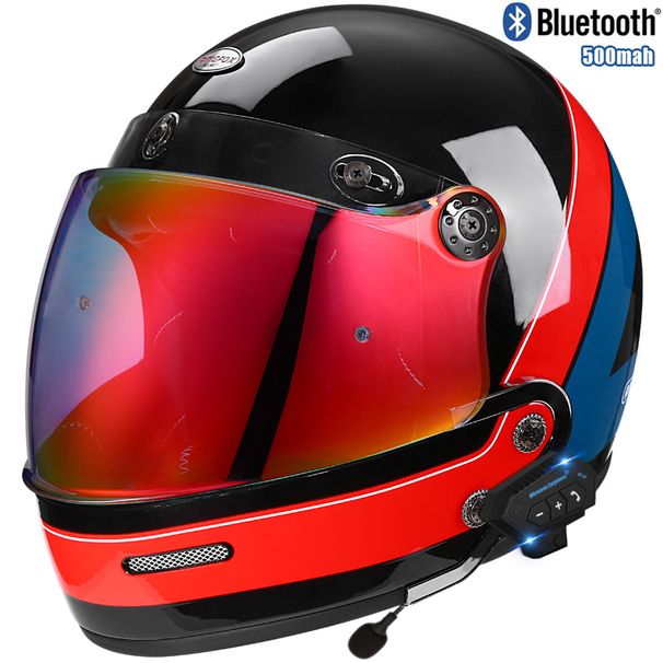 3C Certified Retro Motorcycle Helmet With Bluetooth, ABS Shell, Multiple Colors & Visor Options For Men & Women (M-2XL)_voghion.com