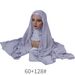 Set aus Chiffon-Kopftuch und Unterhut – Kombination aus einfarbigem Perlenpullover (atmungsaktive muslimische Kopfbedeckung)_voghion.com